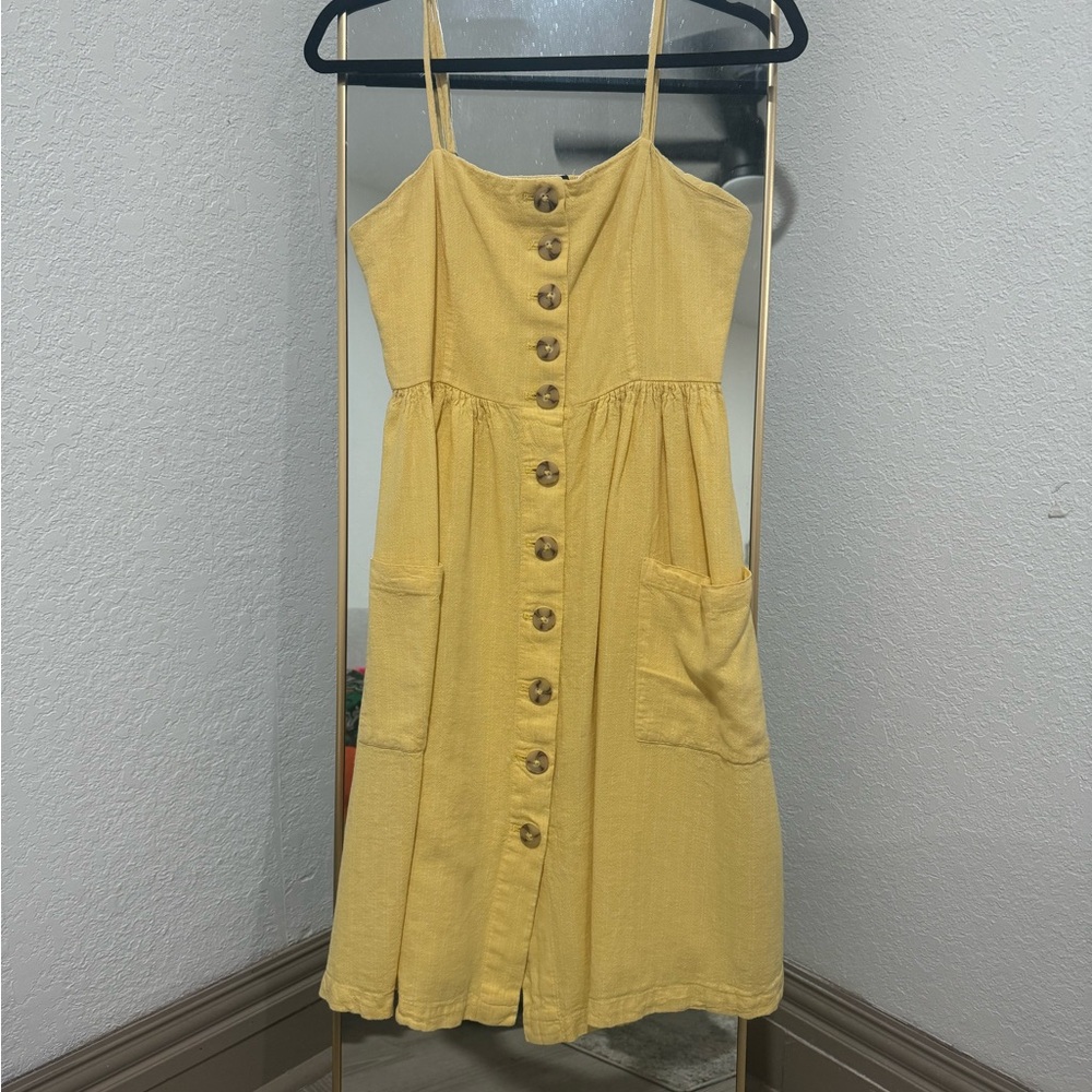 Forever 21 Mustard Button-Front Dress